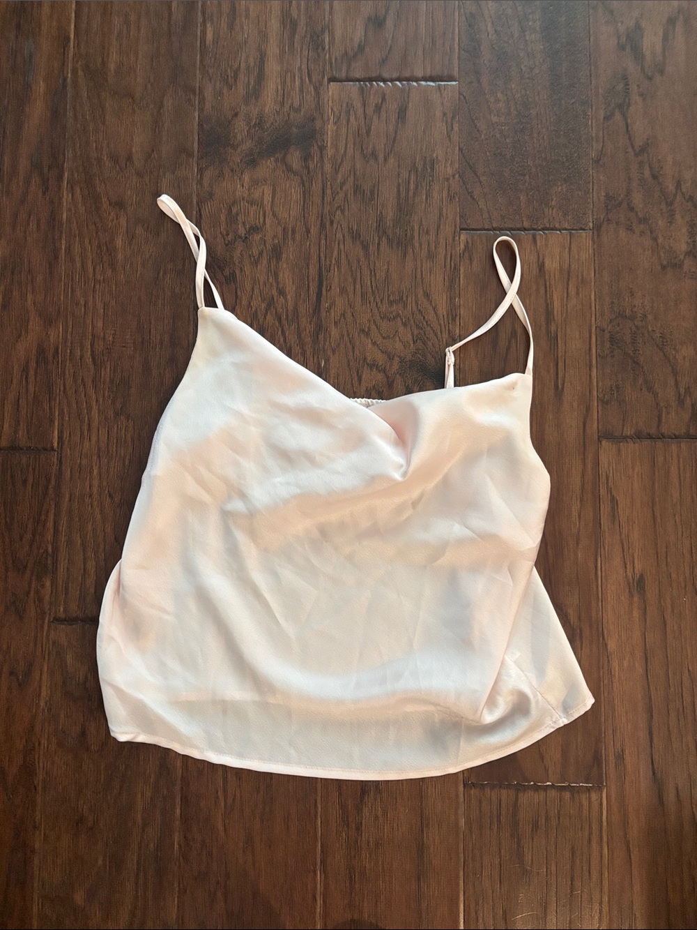 Nasty Gal Pale Pink Satin Slip Cami with Spaghetti Straps